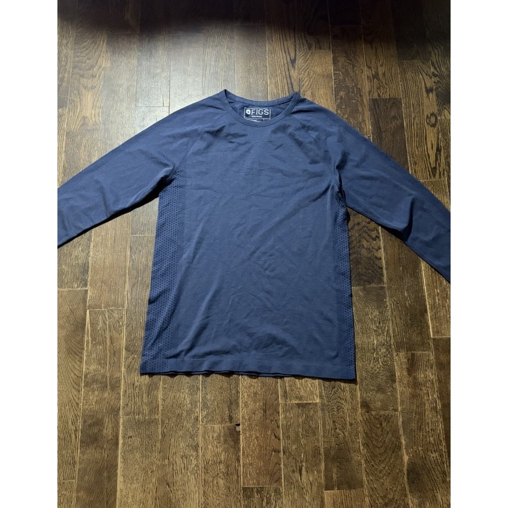 FIGS Salta Seamless Long Sleeve Underscrub Tee Blue Men's S